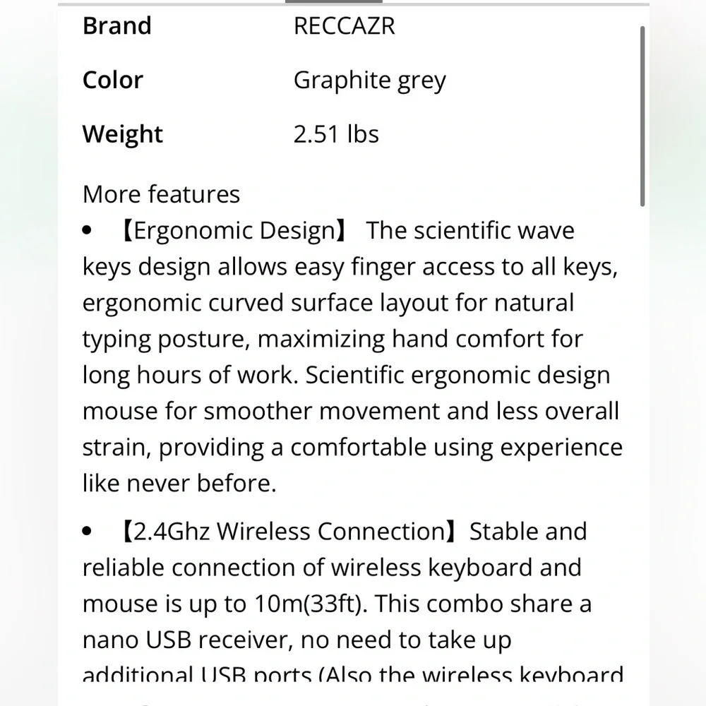 Wireless Black Keyboard and Mouse Combo